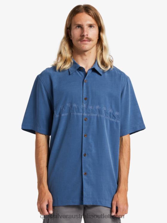 Quiksilver Men Waterman Tahiti Palms Premium Anti-Wrinkle Shirt H2N4B872 ensign blue