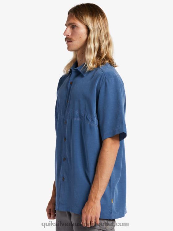 Quiksilver Men Waterman Tahiti Palms Premium Anti-Wrinkle Shirt H2N4B872 ensign blue
