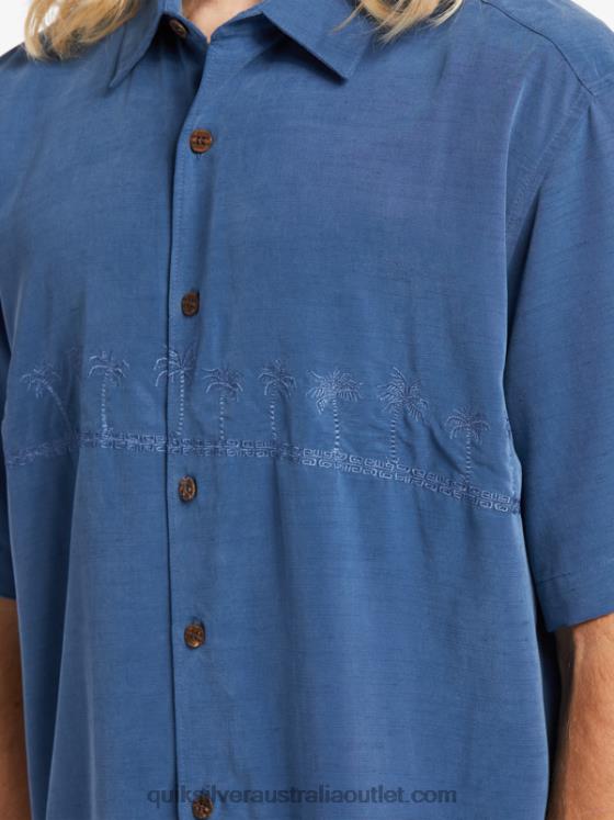 Quiksilver Men Waterman Tahiti Palms Premium Anti-Wrinkle Shirt H2N4B872 ensign blue
