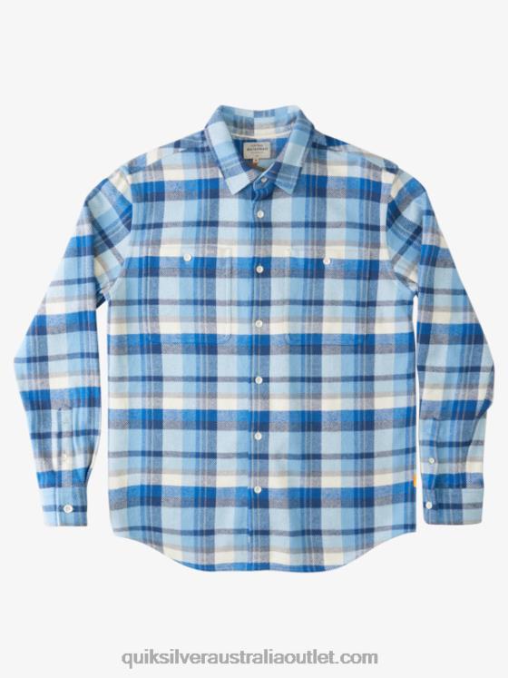 Quiksilver Men Waterman Thunder Sets Flannel Long Sleeve Shirt H2N4B1349 dusk blue thundersets