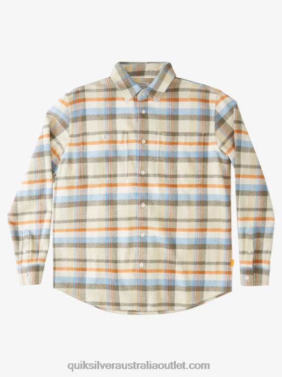 Quiksilver Men Waterman Thunder Sets Flannel Long Sleeve Shirt H2N4B1350 antique white thundersets