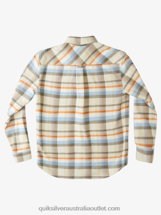 Quiksilver Men Waterman Thunder Sets Flannel Long Sleeve Shirt H2N4B1350 antique white thundersets