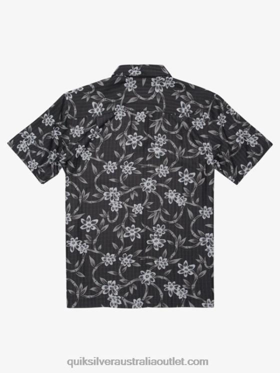 Quiksilver Men Waterman Twisted Flow Short Sleeve Shirt H2N4B1352 black twisted flow