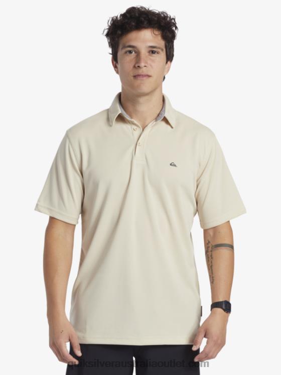 Quiksilver Men Waterman Water Short Sleeve Polo Shirt H2N4B95 brown rice