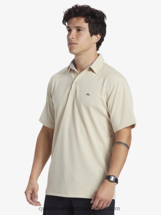 Quiksilver Men Waterman Water Short Sleeve Polo Shirt H2N4B95 brown rice