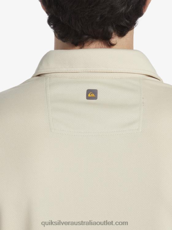 Quiksilver Men Waterman Water Short Sleeve Polo Shirt H2N4B95 brown rice