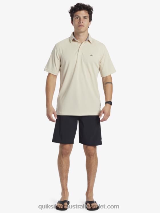 Quiksilver Men Waterman Water Short Sleeve Polo Shirt H2N4B95 brown rice