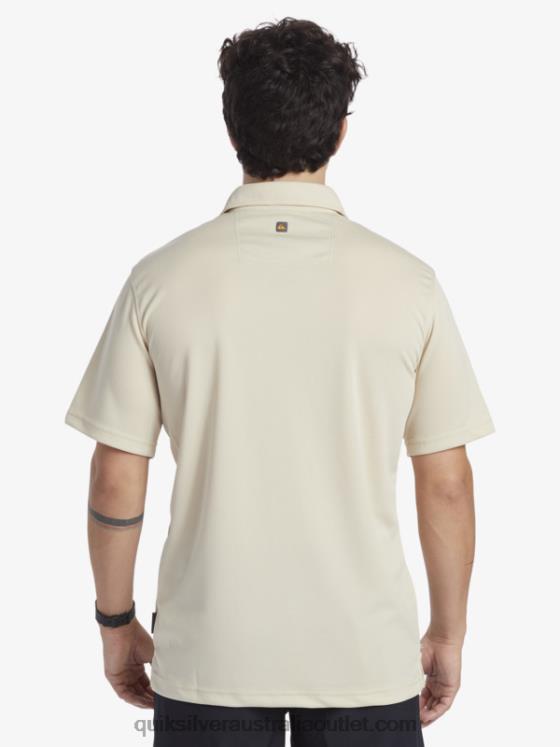 Quiksilver Men Waterman Water Short Sleeve Polo Shirt H2N4B95 brown rice
