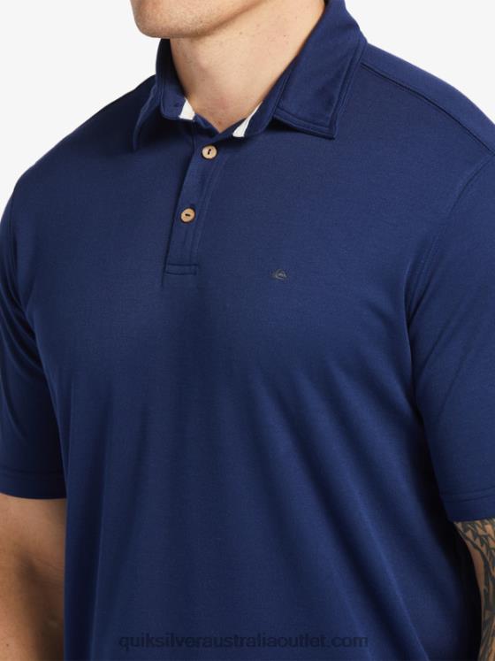 Quiksilver Men Waterman Water Short Sleeve Polo Shirt H2N4B96 midnight navy