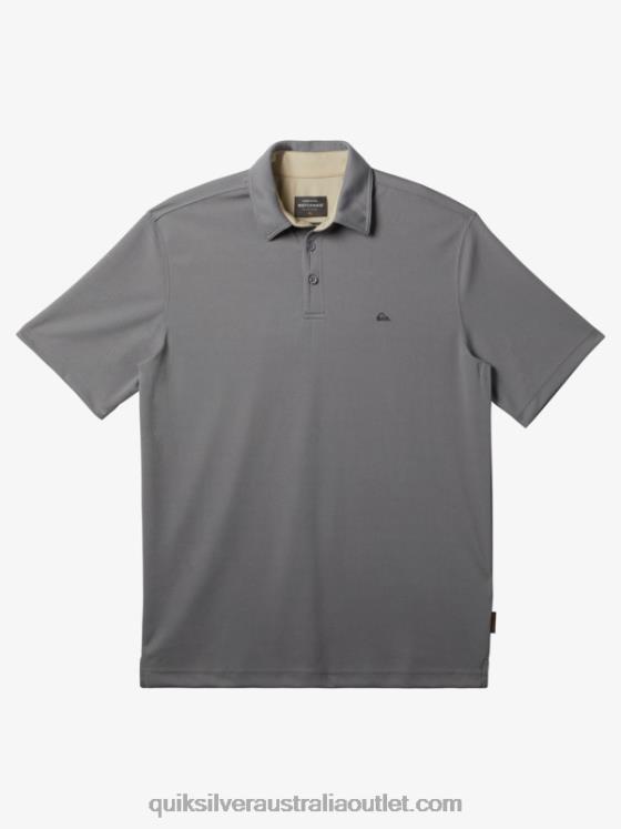 Quiksilver Men Waterman Water Short Sleeve Polo Shirt H2N4B97 sharkskin