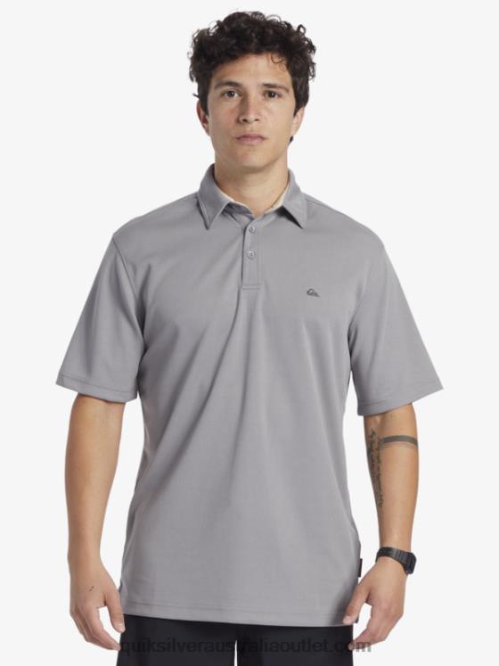 Quiksilver Men Waterman Water Short Sleeve Polo Shirt H2N4B97 sharkskin