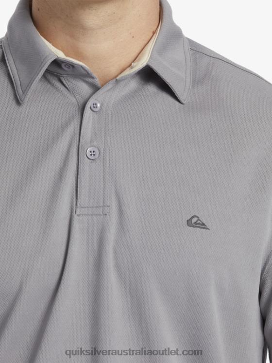 Quiksilver Men Waterman Water Short Sleeve Polo Shirt H2N4B97 sharkskin