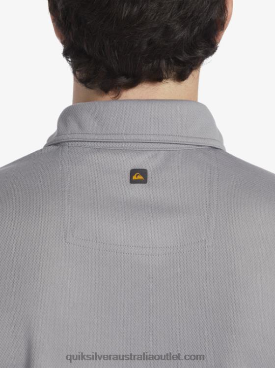 Quiksilver Men Waterman Water Short Sleeve Polo Shirt H2N4B97 sharkskin