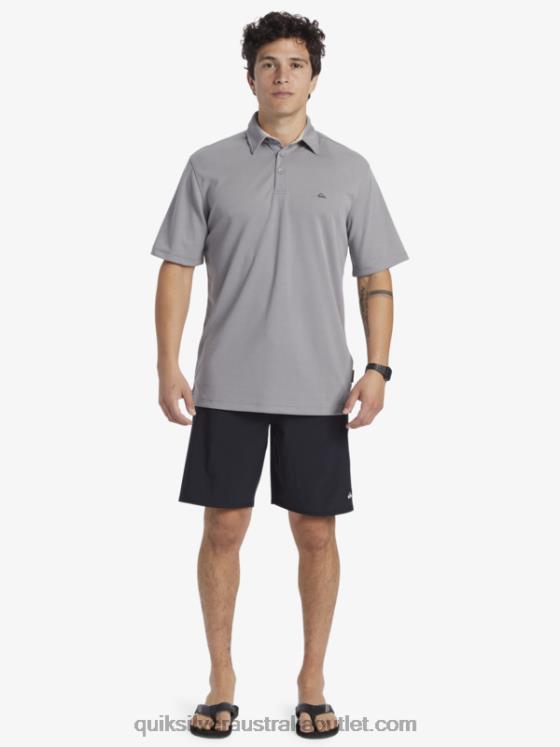 Quiksilver Men Waterman Water Short Sleeve Polo Shirt H2N4B97 sharkskin