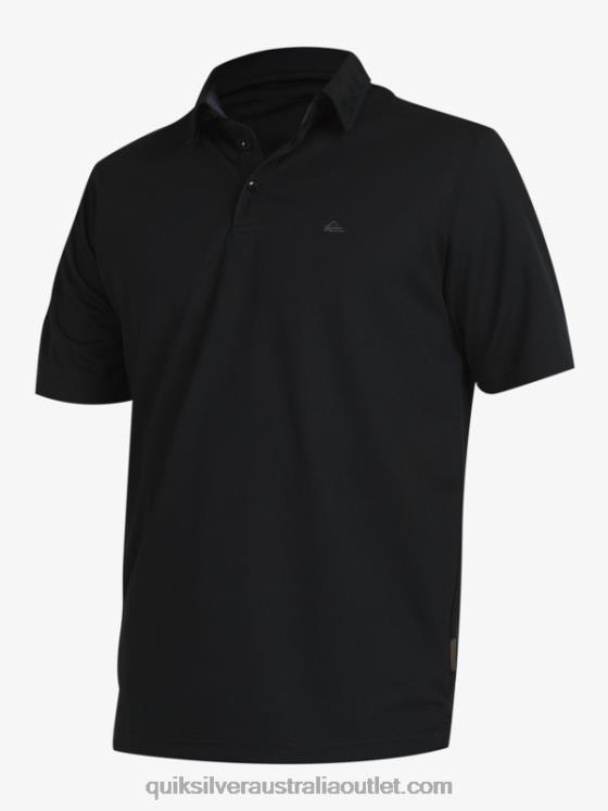 Quiksilver Men Waterman Water Short Sleeve Polo Shirt H2N4B98 black