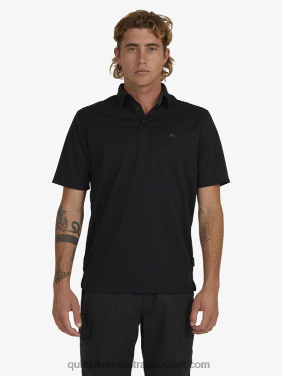 Quiksilver Men Waterman Water Short Sleeve Polo Shirt H2N4B98 black
