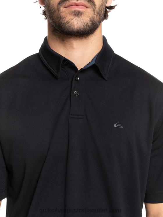 Quiksilver Men Waterman Water Short Sleeve Polo Shirt H2N4B98 black
