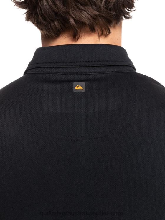 Quiksilver Men Waterman Water Short Sleeve Polo Shirt H2N4B98 black