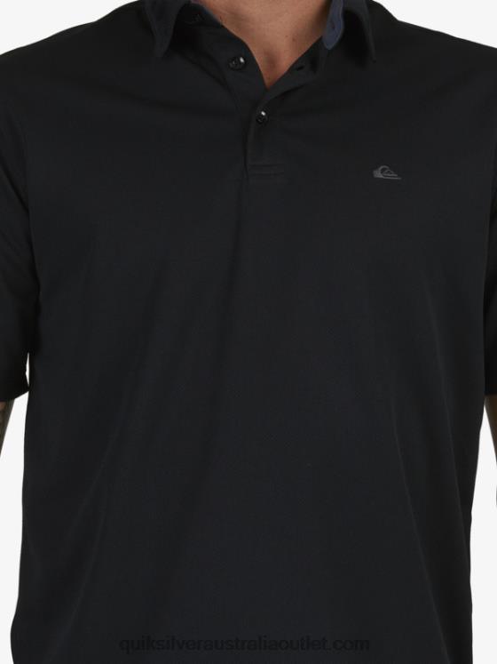 Quiksilver Men Waterman Water Short Sleeve Polo Shirt H2N4B98 black