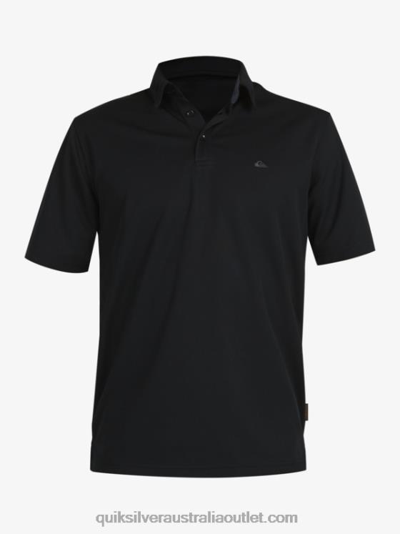 Quiksilver Men Waterman Water Short Sleeve Polo Shirt H2N4B98 black