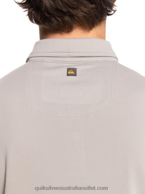 Quiksilver Men Waterman Water Short Sleeve Polo Shirt H2N4B99 flint gray