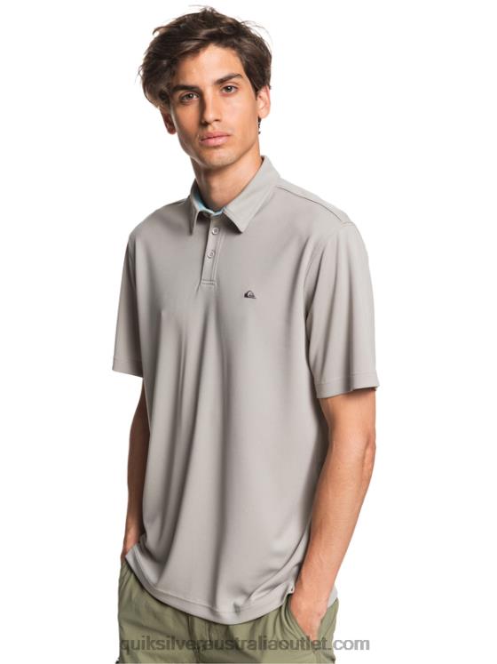Quiksilver Men Waterman Water Short Sleeve Polo Shirt H2N4B99 flint gray