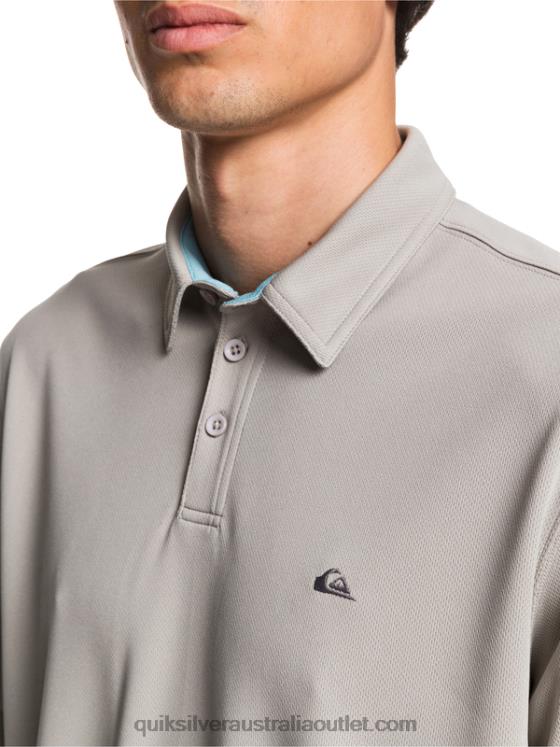 Quiksilver Men Waterman Water Short Sleeve Polo Shirt H2N4B99 flint gray