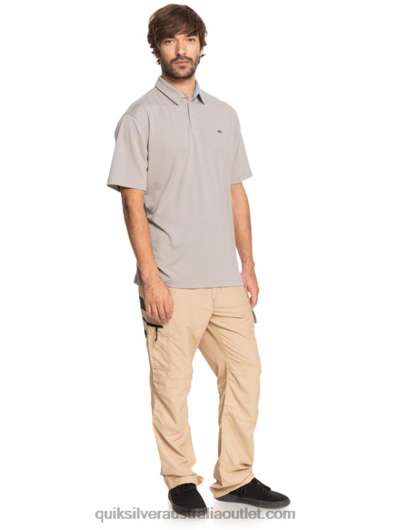 Quiksilver Men Waterman Water Short Sleeve Polo Shirt H2N4B99 flint gray