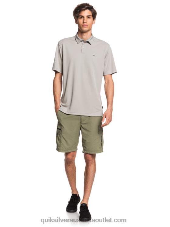 Quiksilver Men Waterman Water Short Sleeve Polo Shirt H2N4B99 flint gray