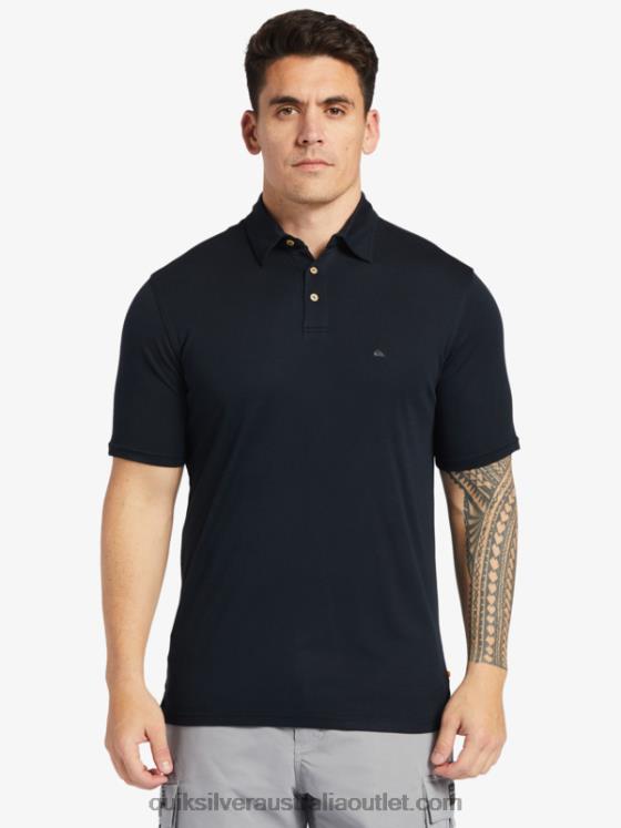 Quiksilver Men Waterman Waterpolo Short Sleeve Polo Shirt H2N4B245 black