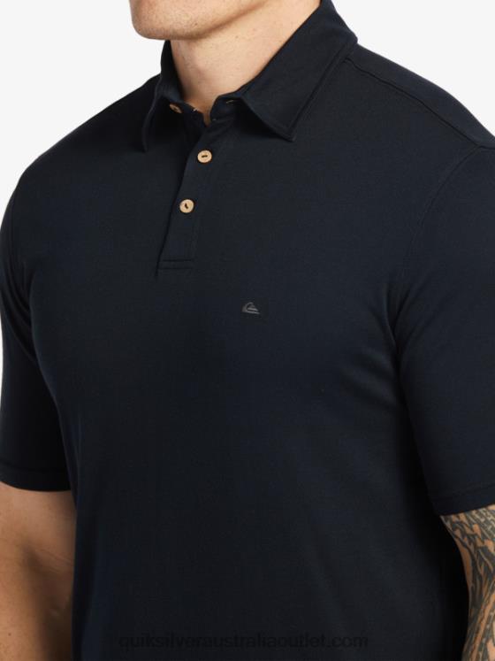 Quiksilver Men Waterman Waterpolo Short Sleeve Polo Shirt H2N4B245 black