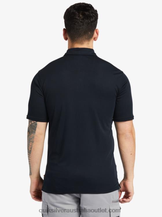 Quiksilver Men Waterman Waterpolo Short Sleeve Polo Shirt H2N4B245 black