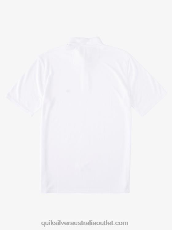 Quiksilver Men Waterman Waterpolo Short Sleeve Polo Shirt H2N4B246 white