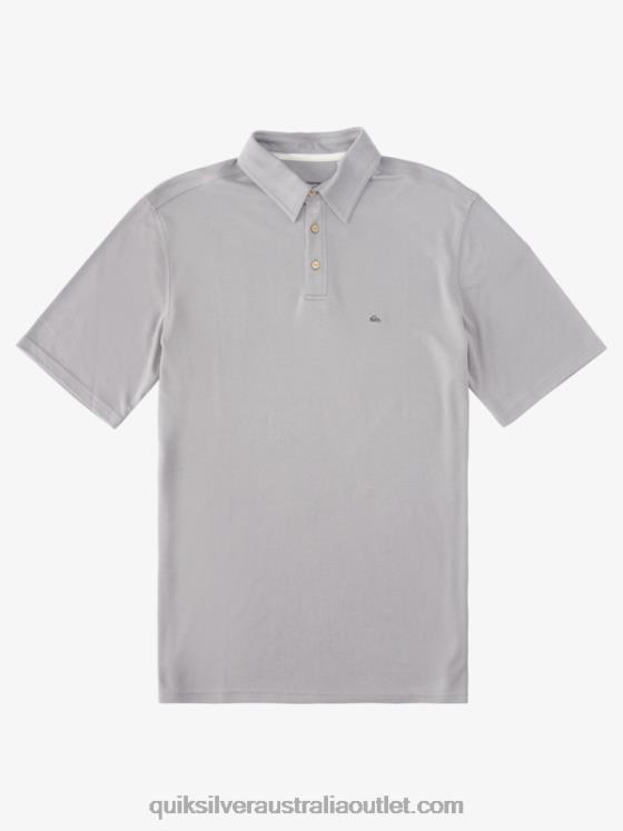 Quiksilver Men Waterman Waterpolo Short Sleeve Polo Shirt H2N4B247 sharkskin