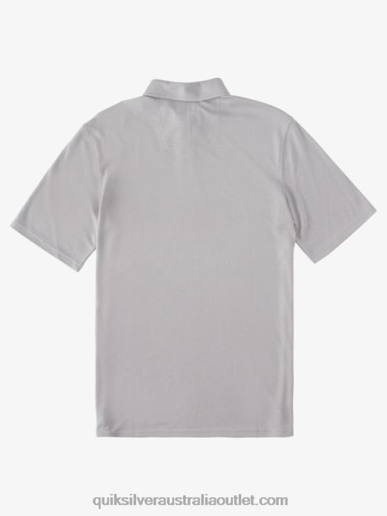 Quiksilver Men Waterman Waterpolo Short Sleeve Polo Shirt H2N4B247 sharkskin