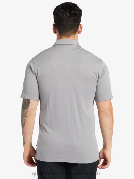 Quiksilver Men Waterman Waterpolo Short Sleeve Polo Shirt H2N4B247 sharkskin
