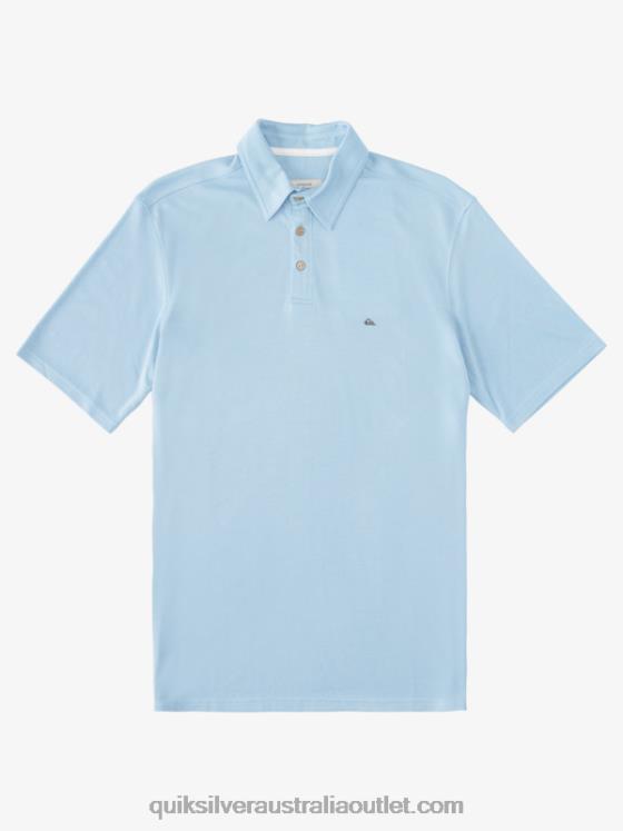 Quiksilver Men Waterman Waterpolo Short Sleeve Polo Shirt H2N4B248 dusk blue