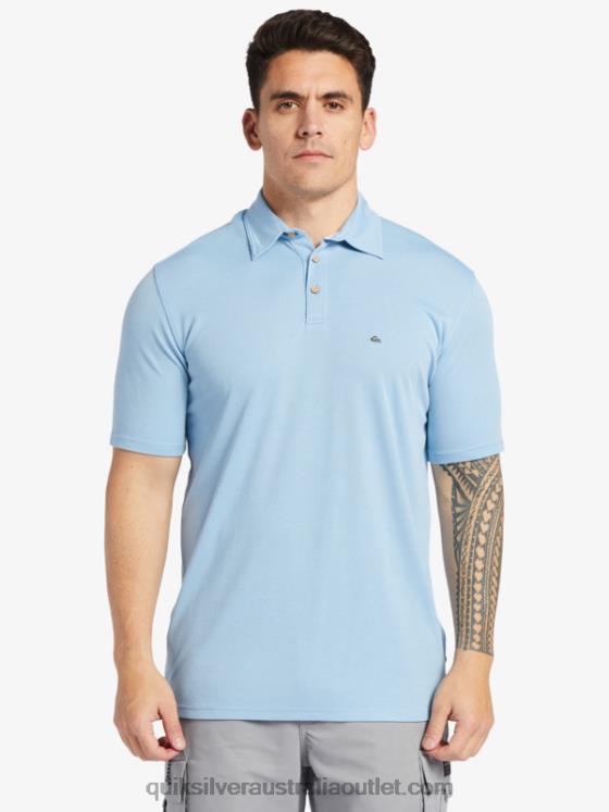 Quiksilver Men Waterman Waterpolo Short Sleeve Polo Shirt H2N4B248 dusk blue