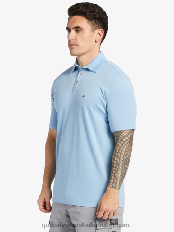 Quiksilver Men Waterman Waterpolo Short Sleeve Polo Shirt H2N4B248 dusk blue