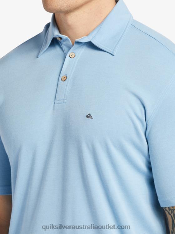Quiksilver Men Waterman Waterpolo Short Sleeve Polo Shirt H2N4B248 dusk blue