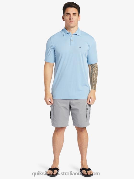 Quiksilver Men Waterman Waterpolo Short Sleeve Polo Shirt H2N4B248 dusk blue