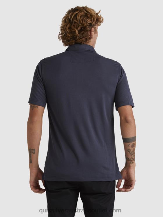 Quiksilver Men Waterman Waterpolo Short Sleeve Polo Shirt H2N4B250 blue nights