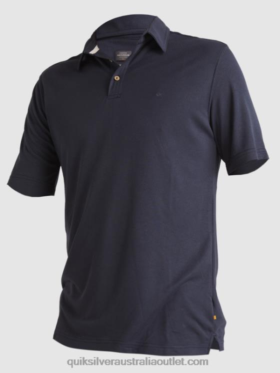 Quiksilver Men Waterman Waterpolo Short Sleeve Polo Shirt H2N4B250 blue nights