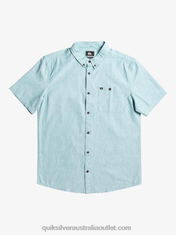 Quiksilver Men Winfall Short Sleeve Shirt H2N4B377 moroccan blue