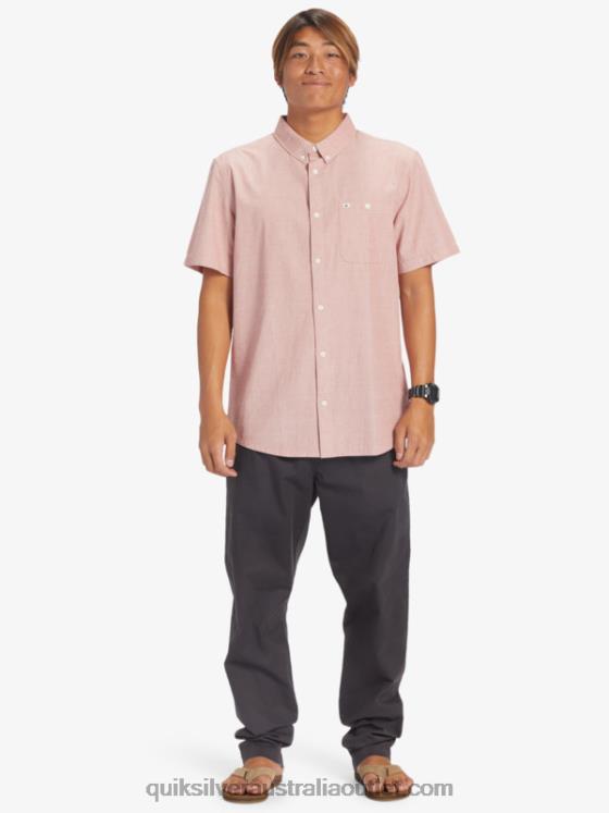 Quiksilver Men Winfall Short Sleeve Shirt H2N4B379 red ochre