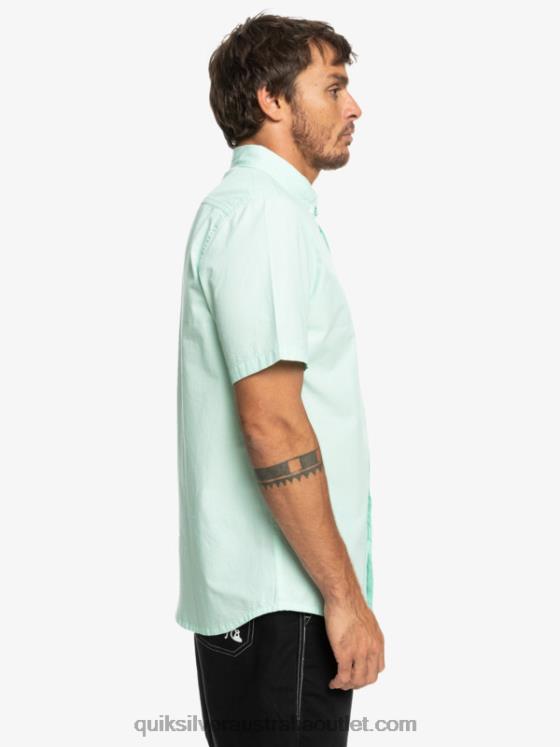 Quiksilver Men Winfall Short Sleeve Shirt H2N4B382 iced aqua