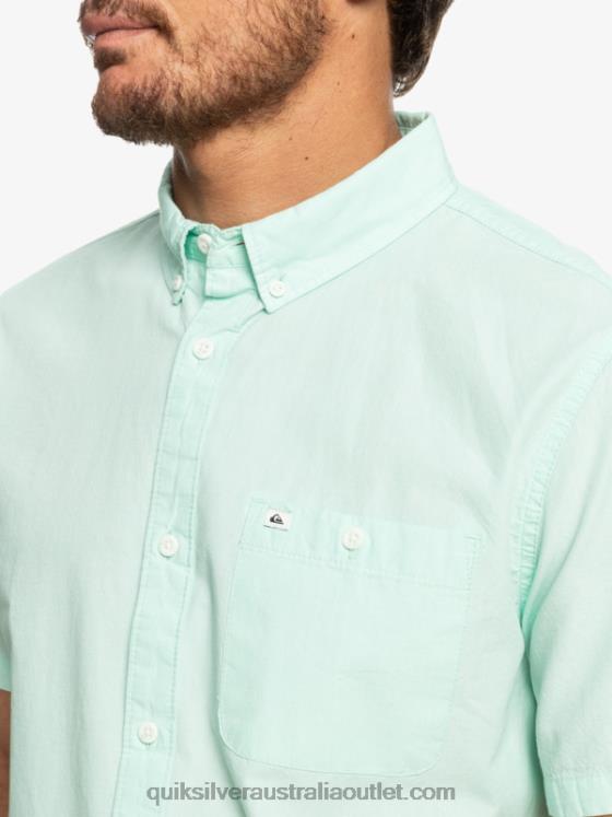 Quiksilver Men Winfall Short Sleeve Shirt H2N4B382 iced aqua