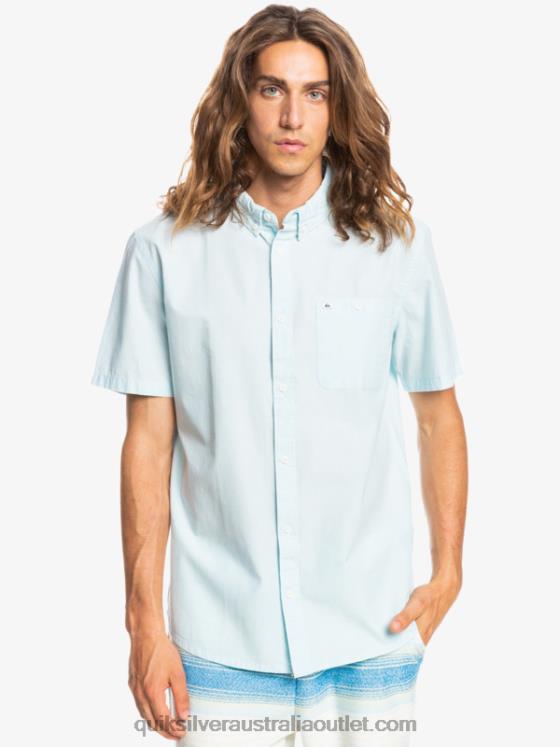 Quiksilver Men Winfall Short Sleeve Shirt H2N4B384 airy blue