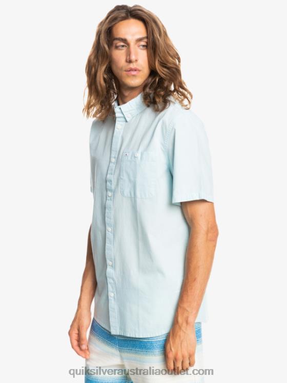Quiksilver Men Winfall Short Sleeve Shirt H2N4B384 airy blue