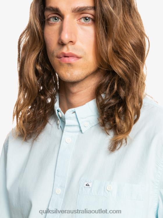 Quiksilver Men Winfall Short Sleeve Shirt H2N4B384 airy blue